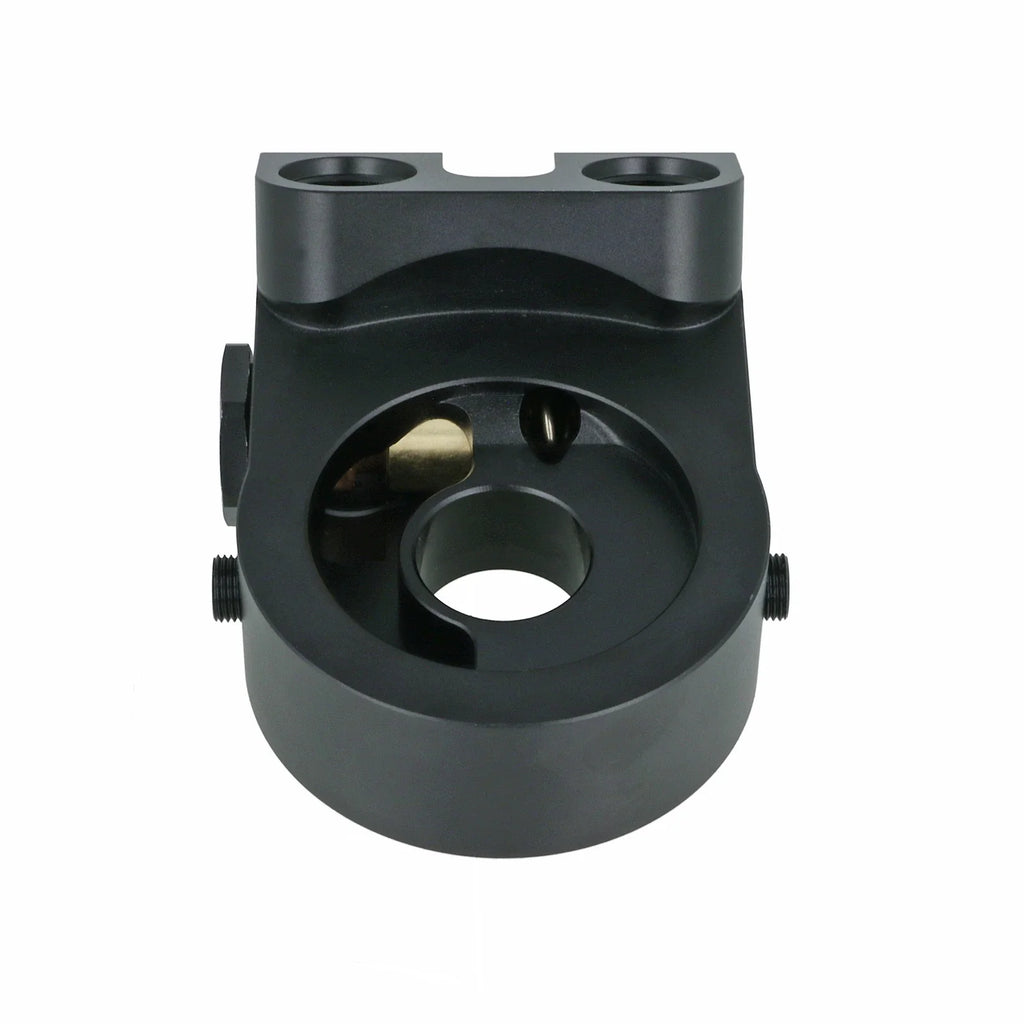 BOOST Products Billet Oil Filter Sandwich Plate Adapter  w/ Thermostat, black anodized